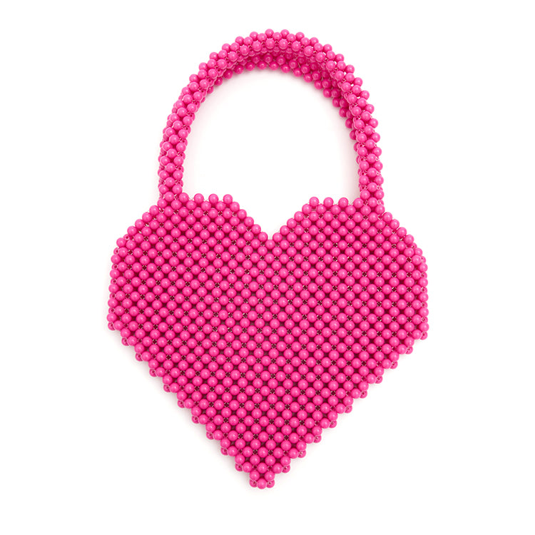 A-1544 Heart Bead Mini Tote Bag