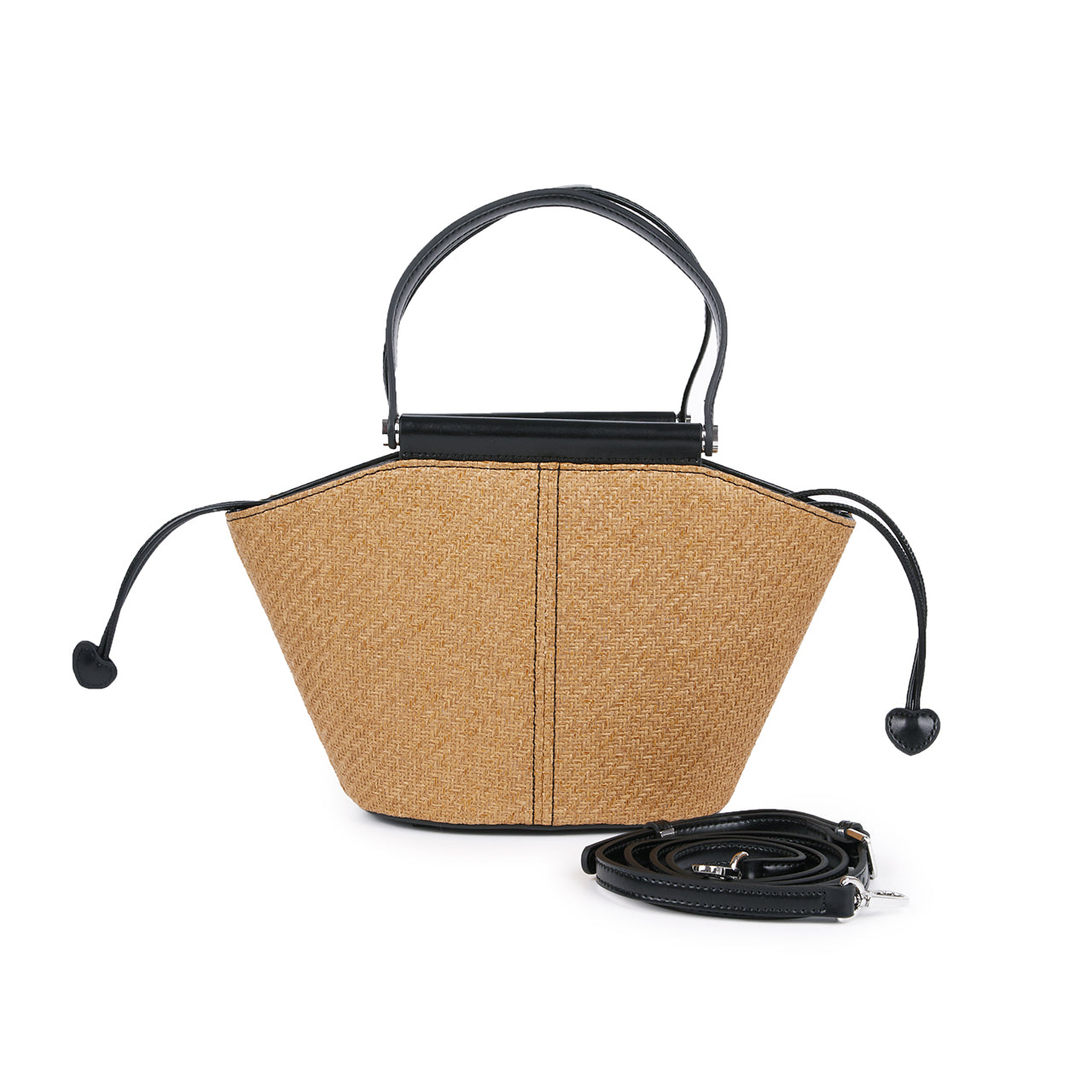A-1578 Rattan Leather Handle bag