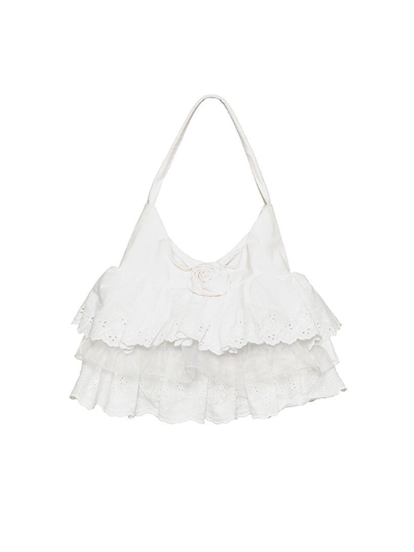 A-1857 Rose Frill Lace Shoulder Bag
