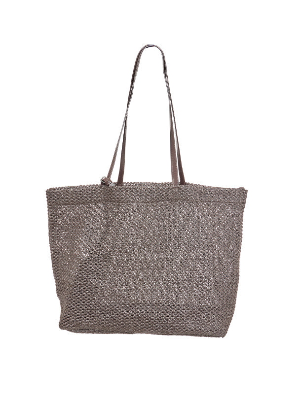 A-1858 Rattan Knit Big Shopper Bag