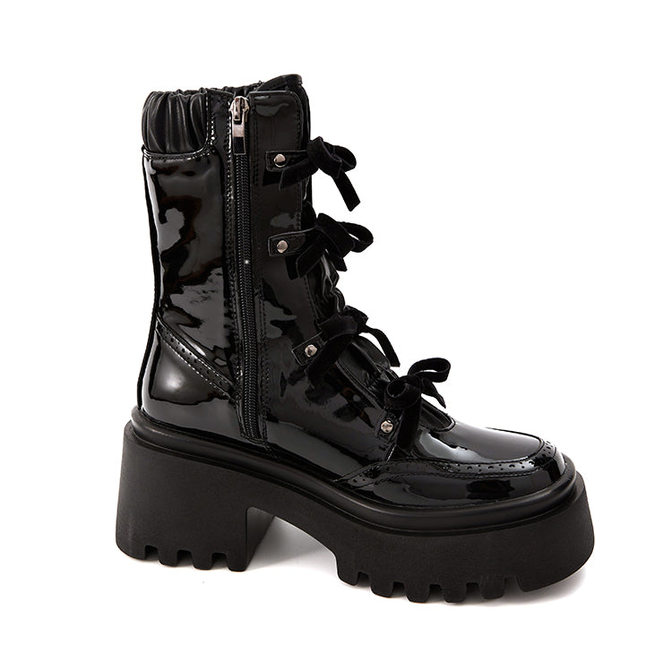 AR-3227 Patent Effect Leather Ribbon<br>High Boots