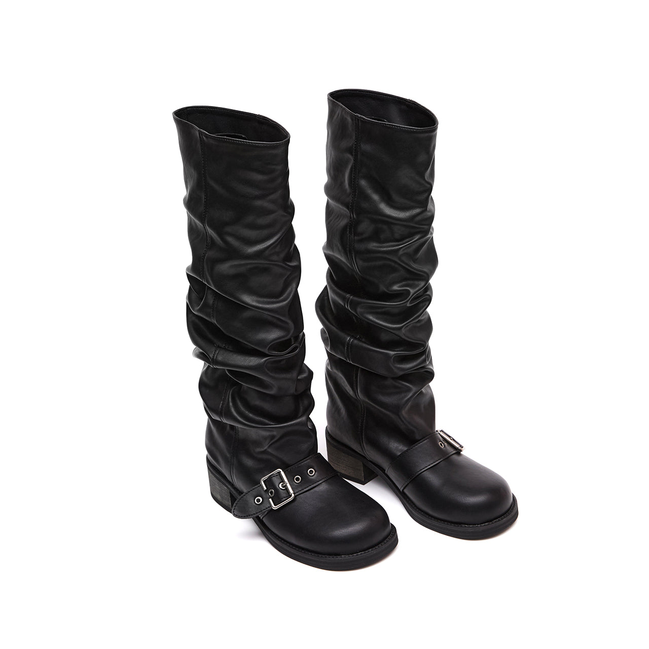 AR-3342 Shirring Buckle Long Boots