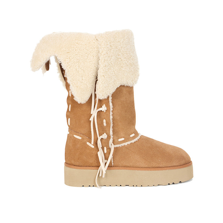 AR-3382 Suede Fur Middle Boots