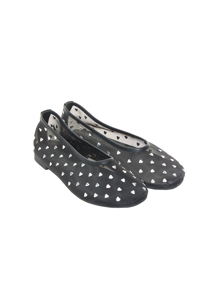AR-3552 Studded Mesh Flat Shoes
