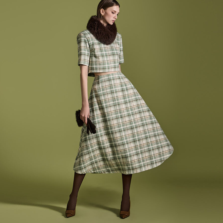 D5146 Plaid Two-Piece