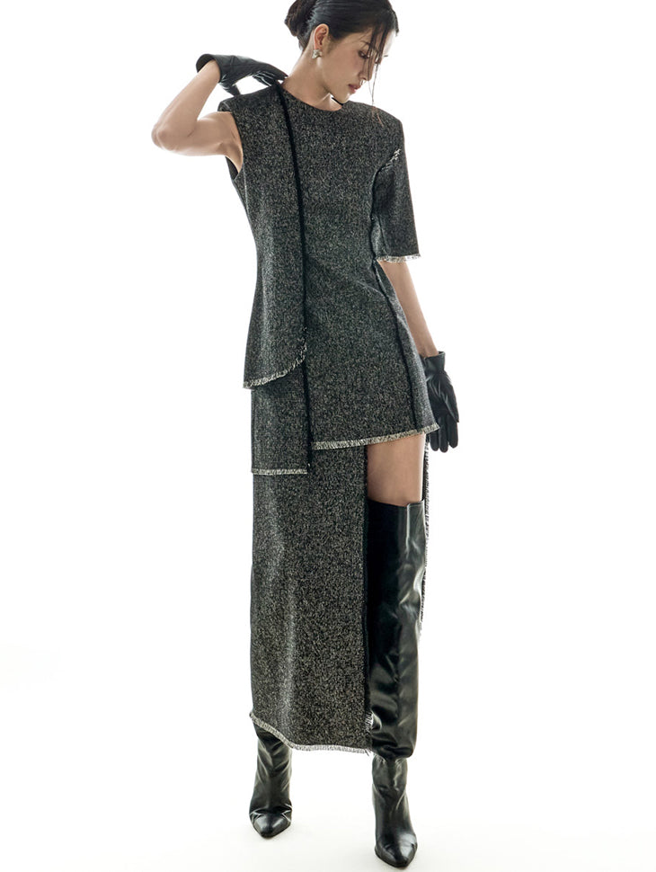 D9577 Fringe Mini Dress