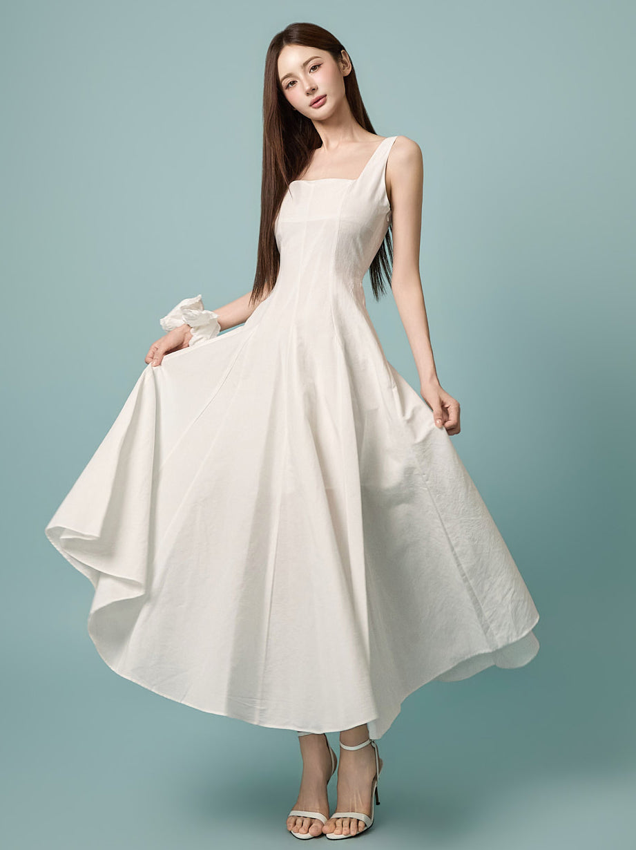 D5630 リネンフレアドレス