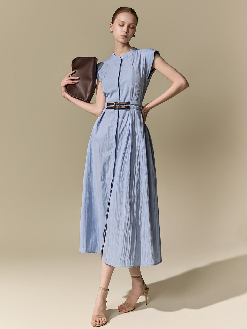 D5641 Belted Shirts Dress