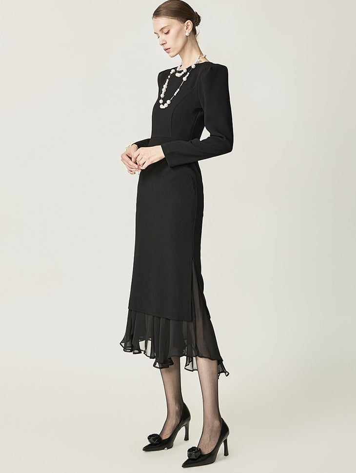 D5702 シフォンヘムドレス