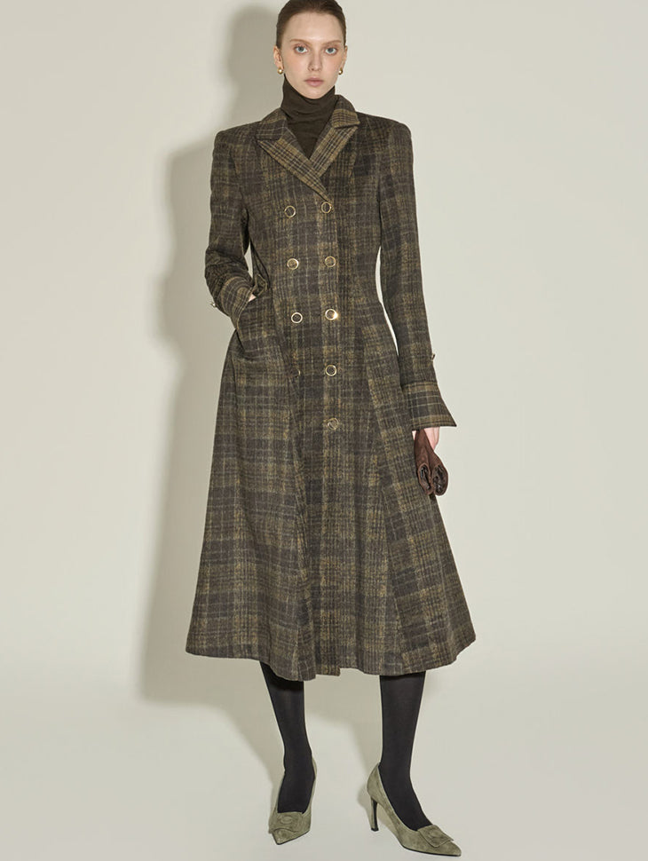 D5429 Wool Check Dress