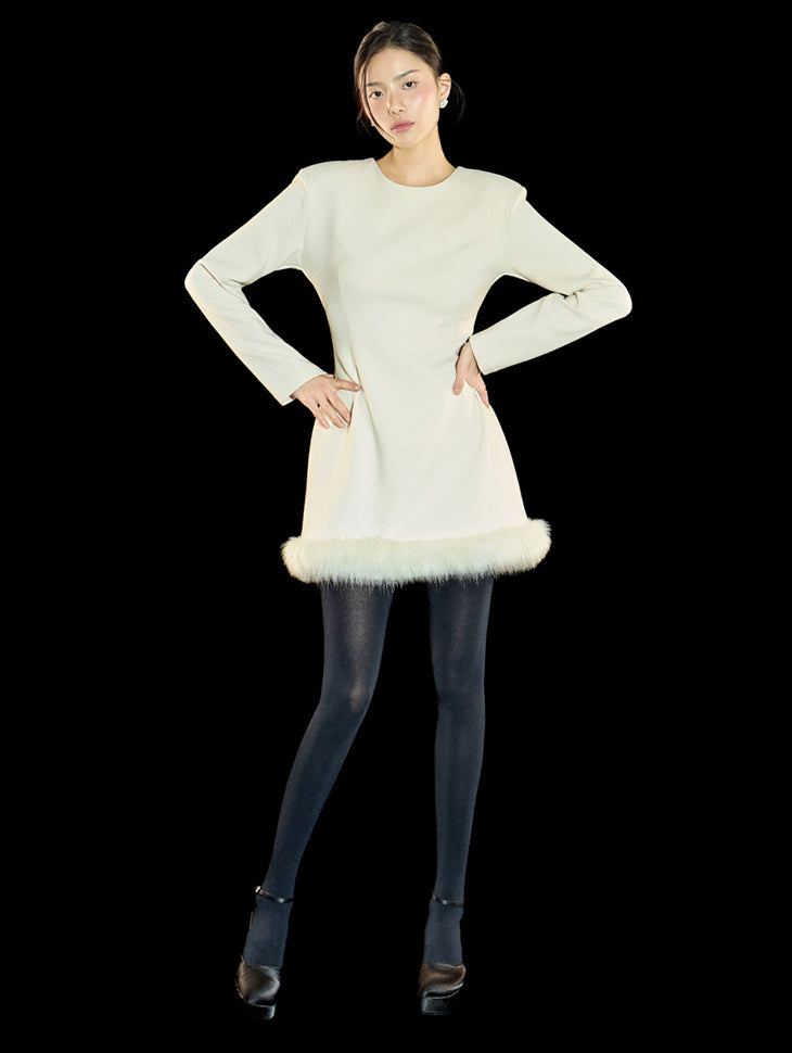 D5437 FurMini Dress