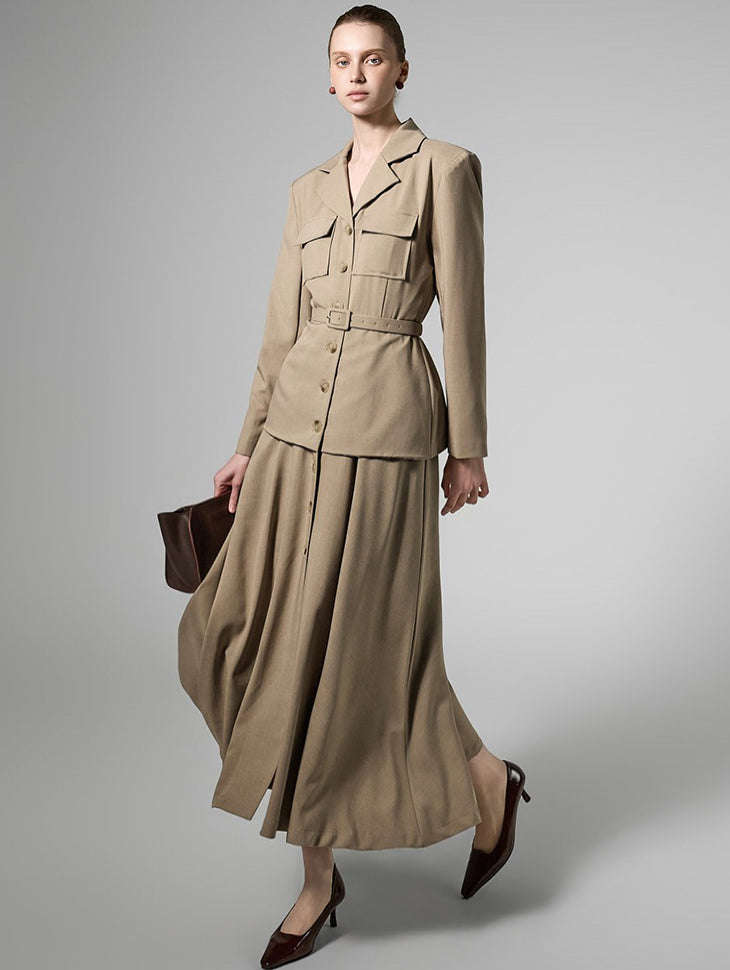 D5457 Dress with Belt Set