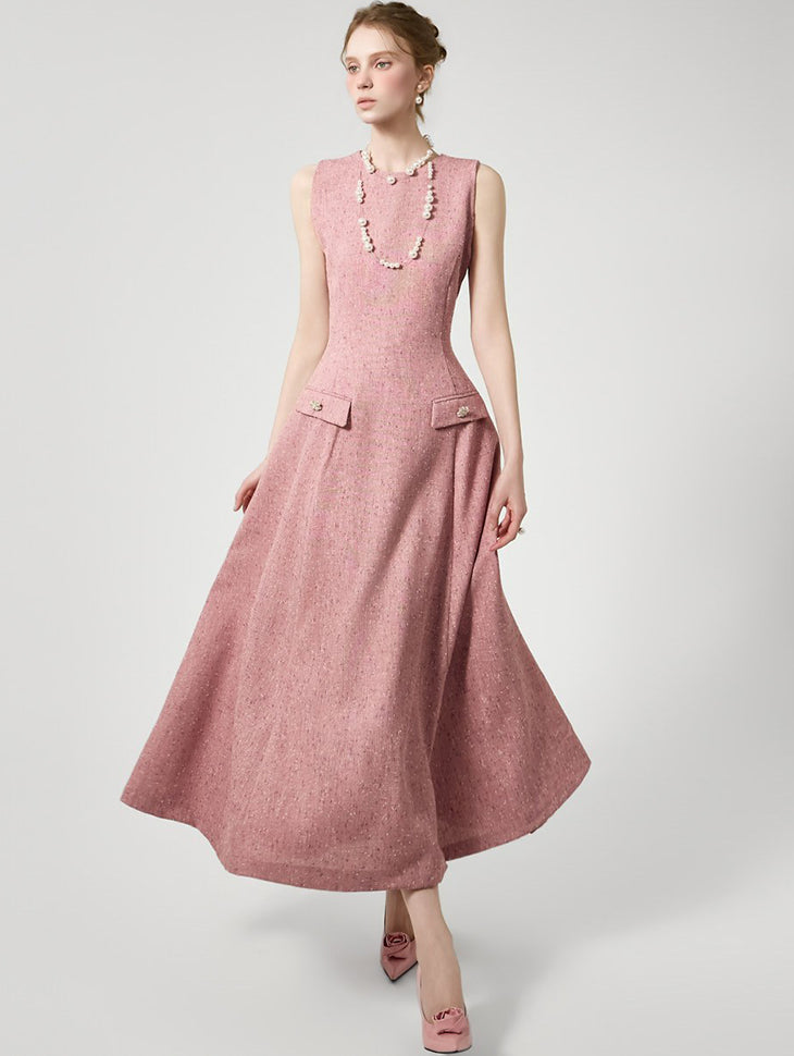 D9595 ノースリーブフレアドレス