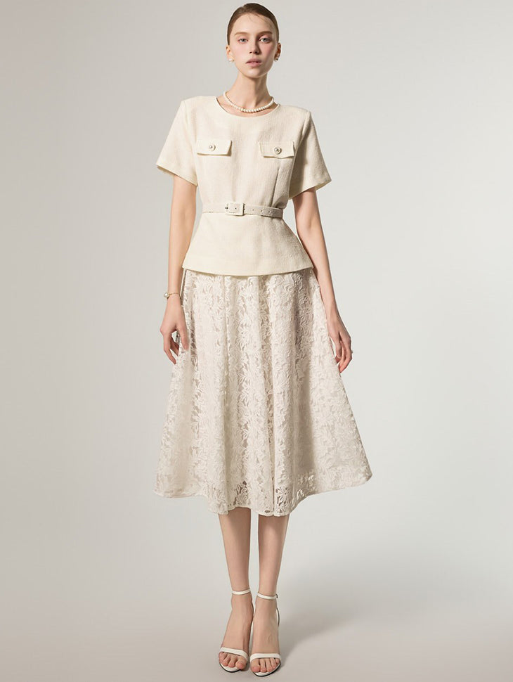 D5490 レースドレス（ベルト付）