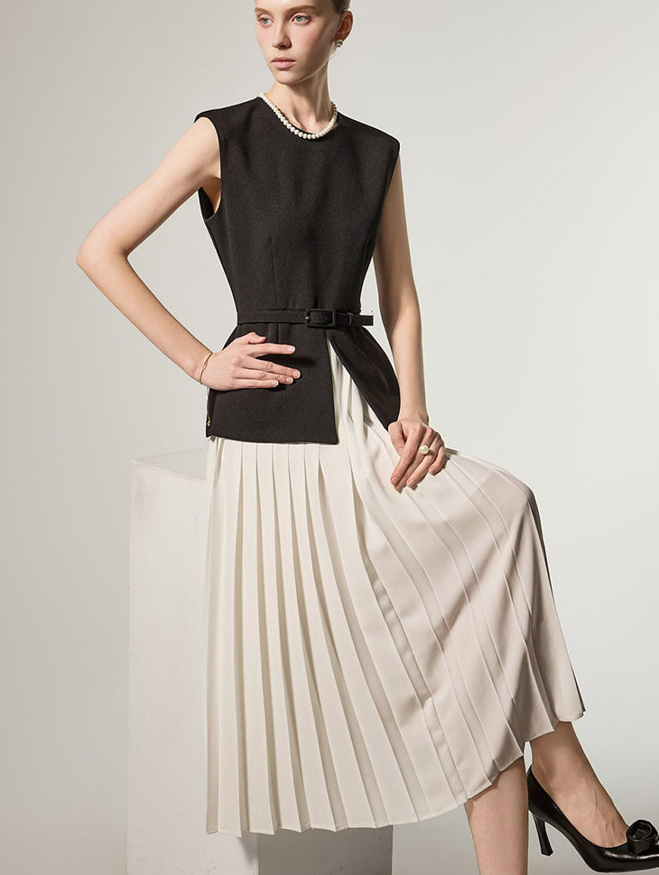 D5492 カラーブロックドレス