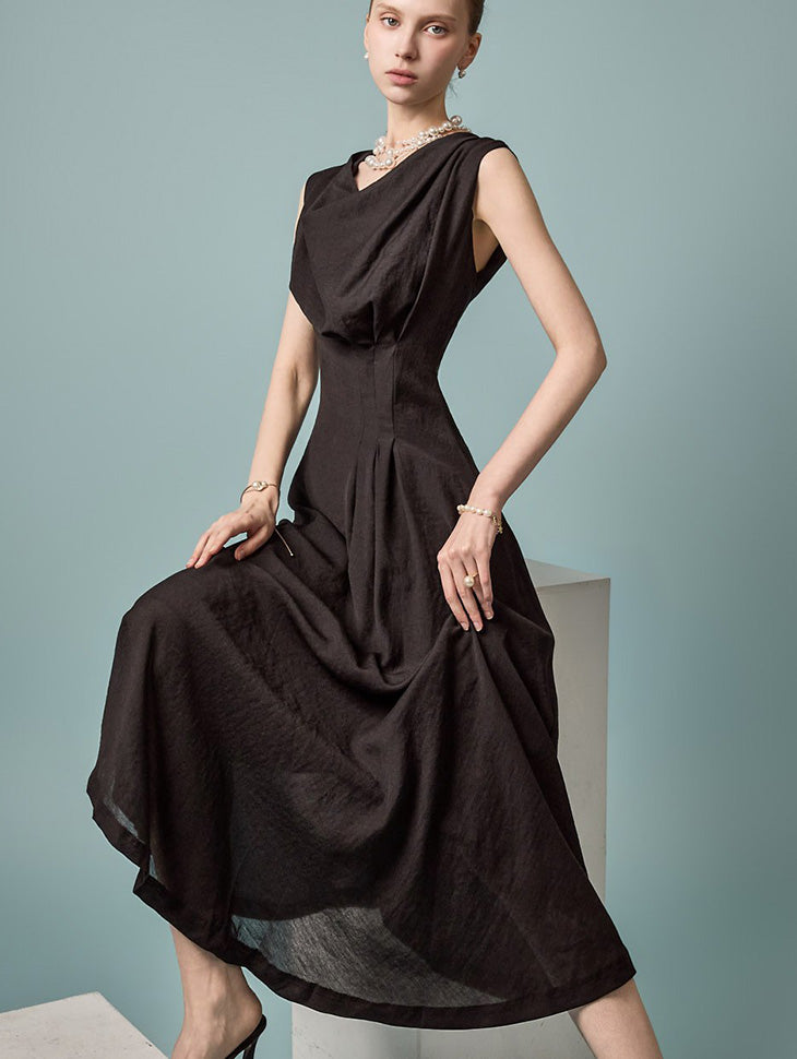 D5612 カウルネックドレス