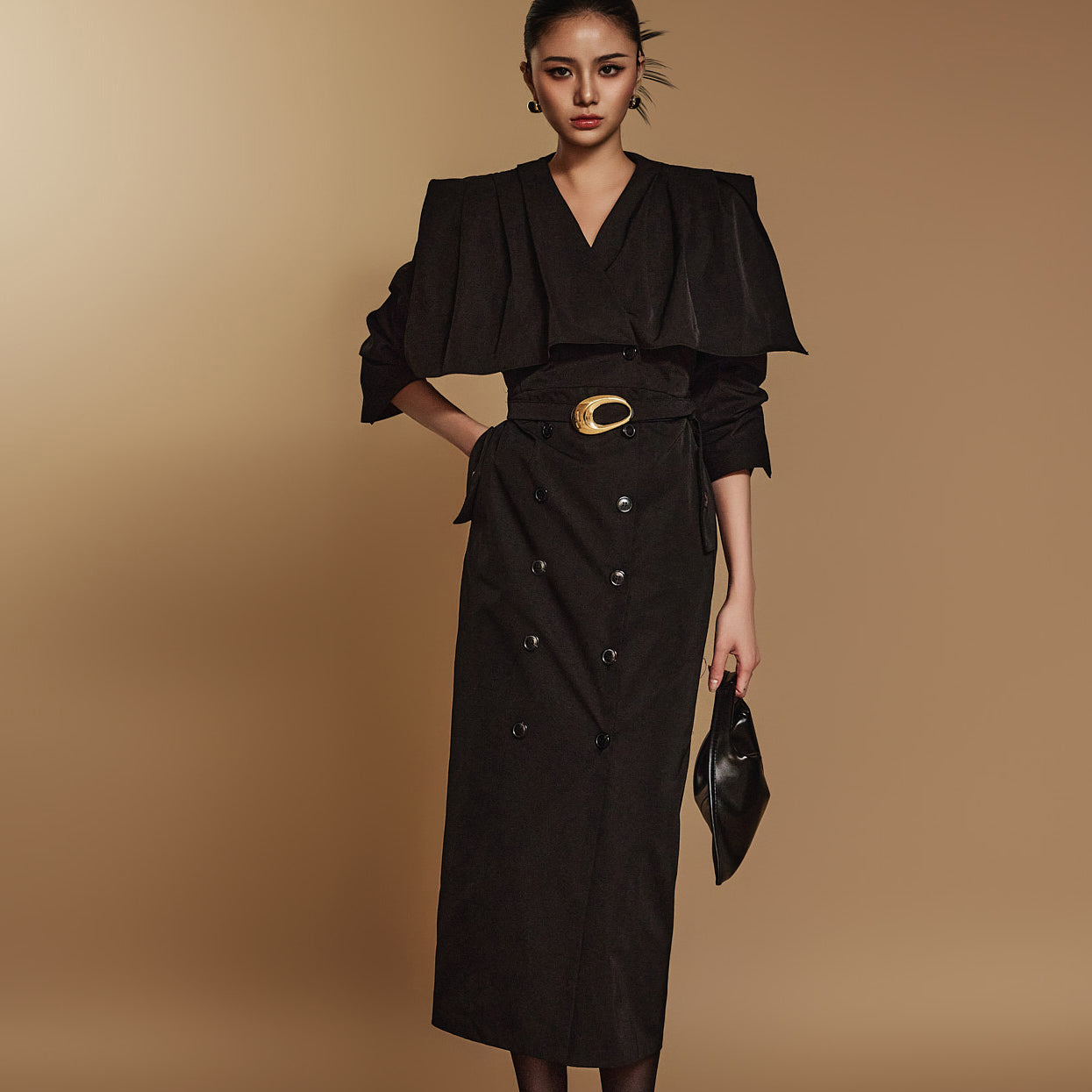 D5096 Belted Trench Dress