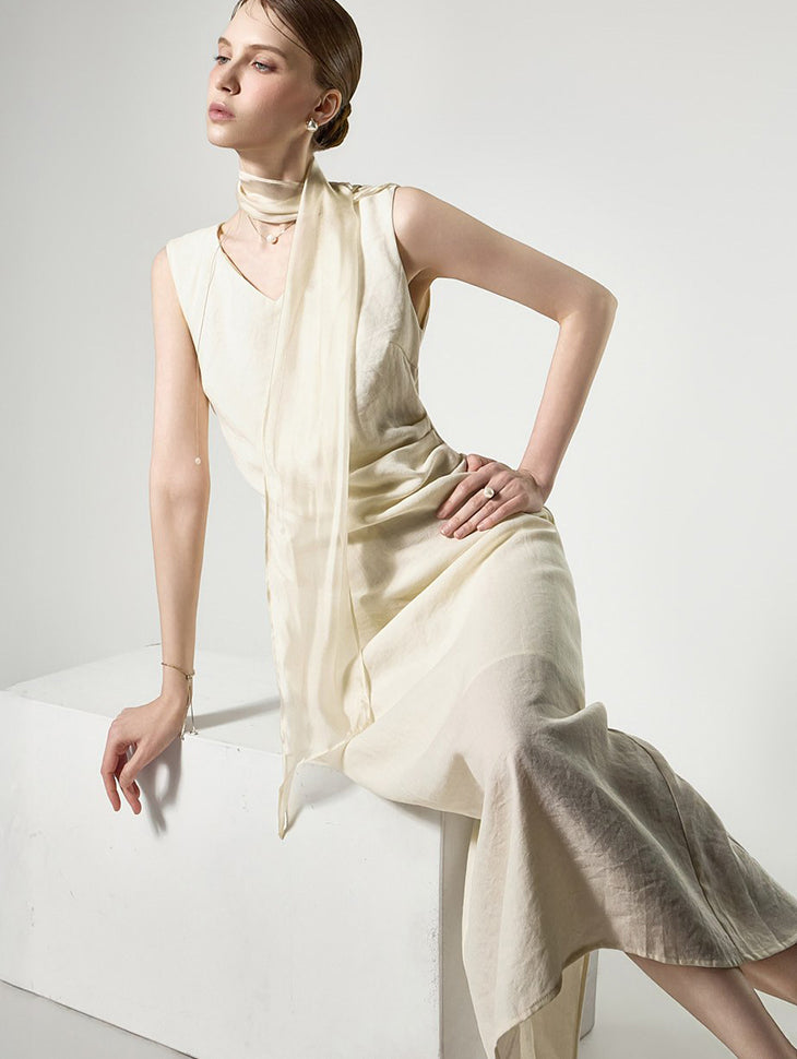 D5523 シフォンスカーフドレス