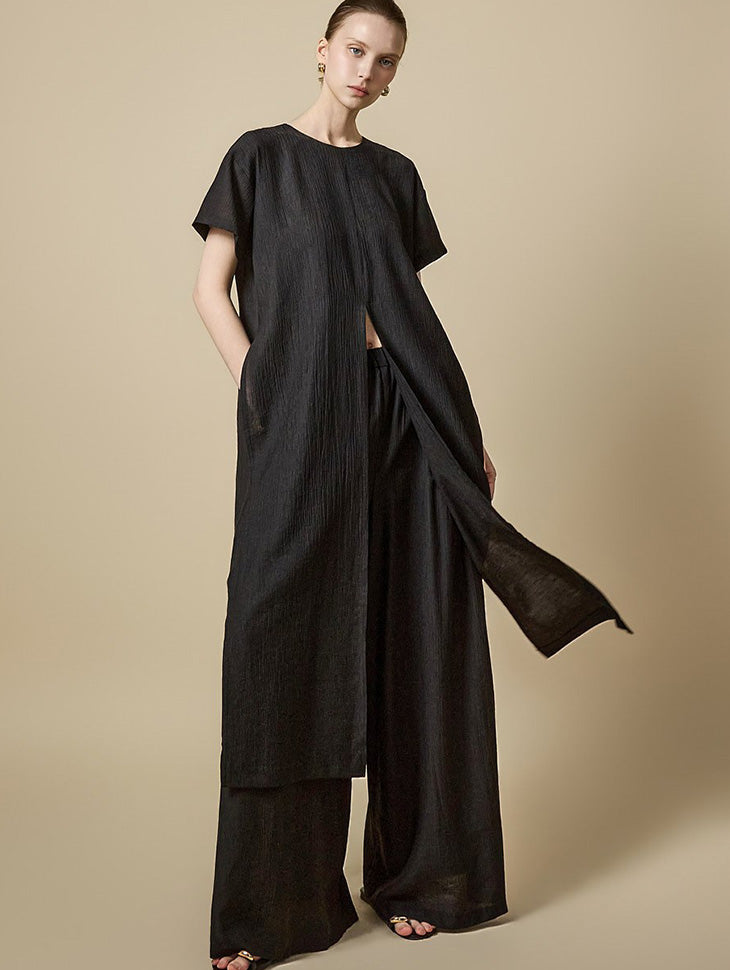 D5614 レイヤードプリーツツーピースセット