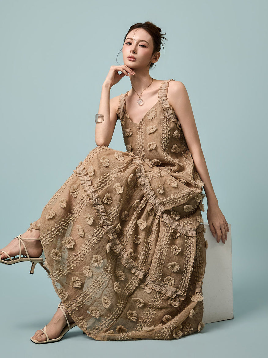 D5549 フラワーシフォンドレス
