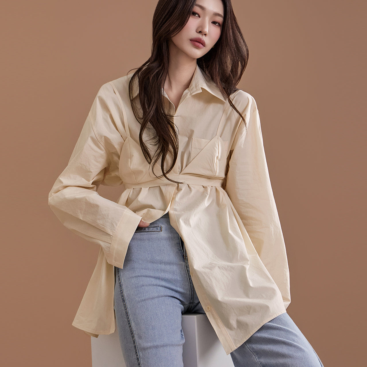 S618 ビスチェシャツセット