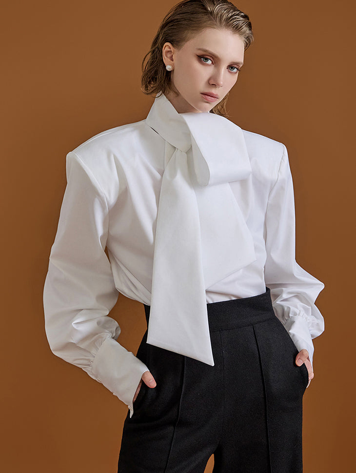 B9171 Glossy Tie Blouse