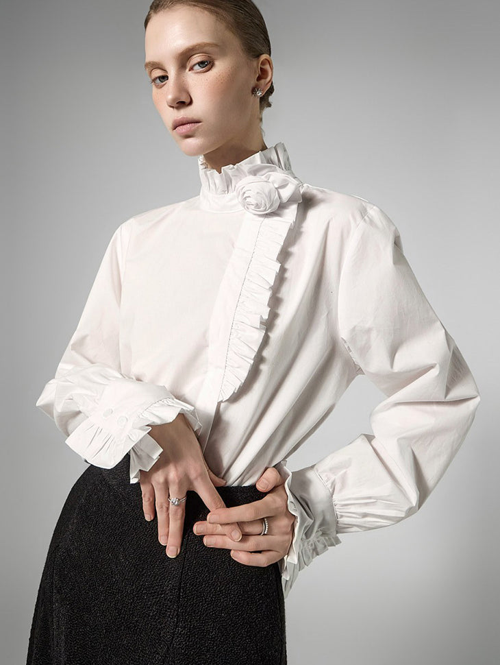 B3167 Corsage Frill Blouse
