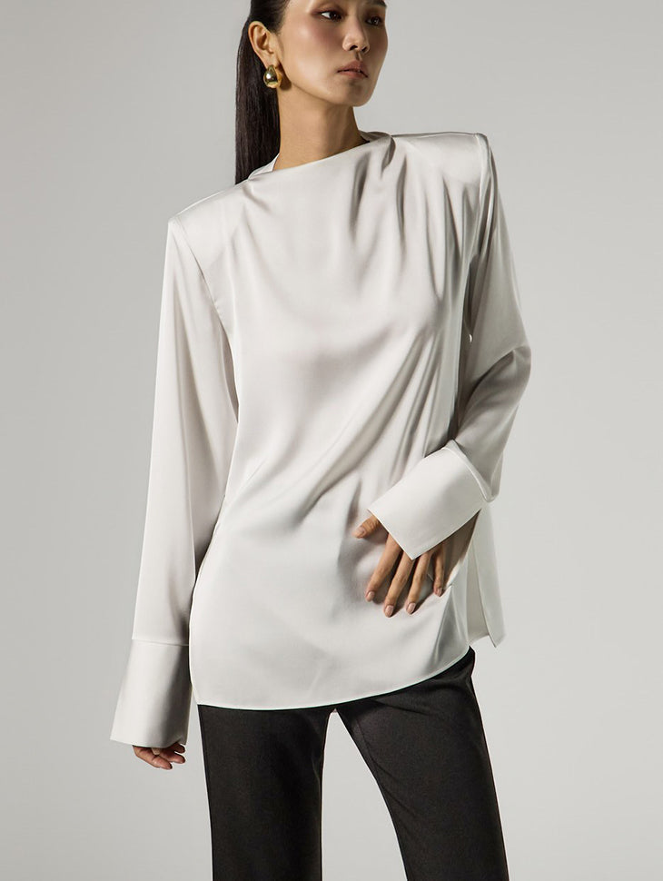 B9204 Neck Drap Blouse