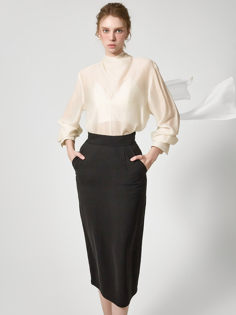 B9209 透明女式衬衫