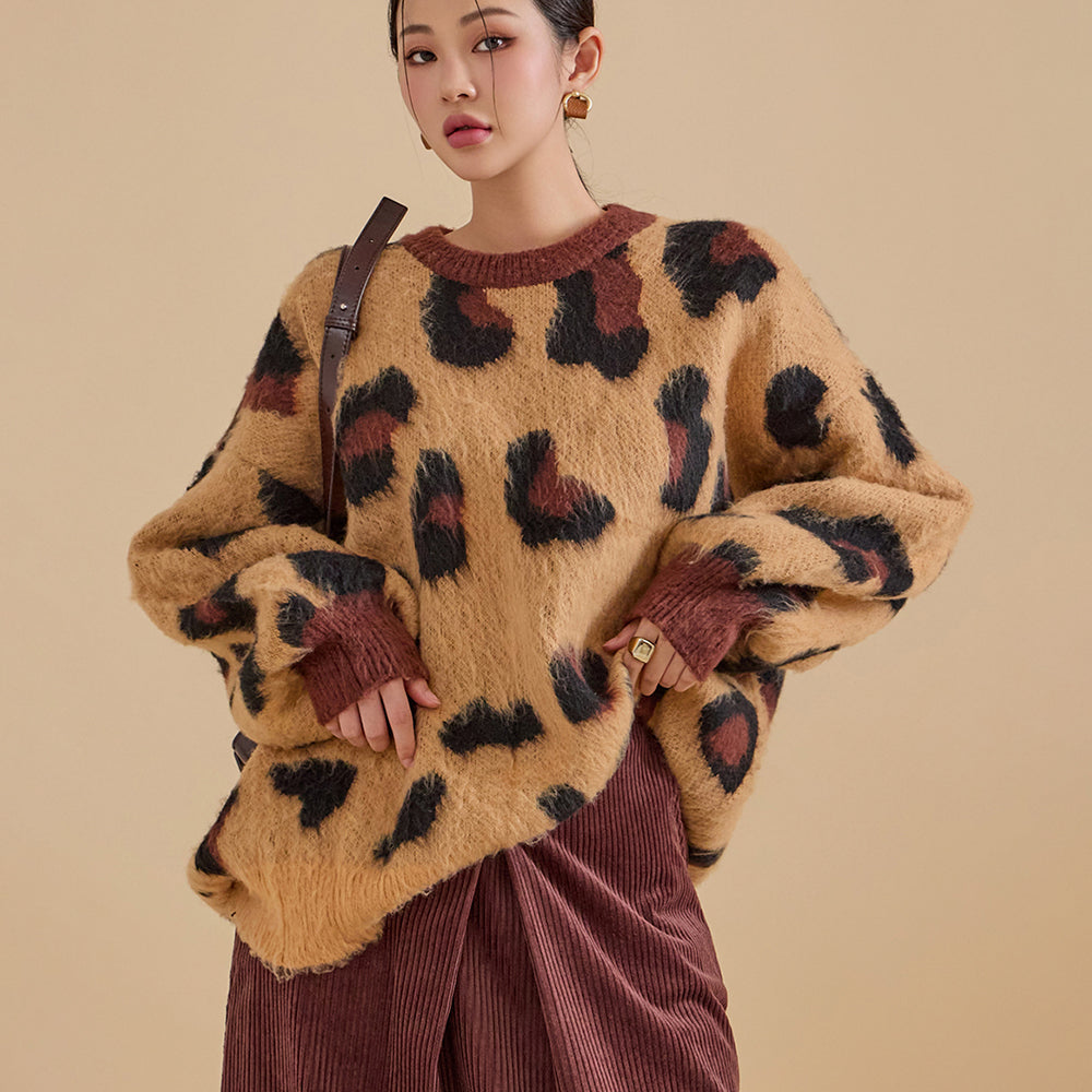 E3147 Leopard Loose Fit Knit