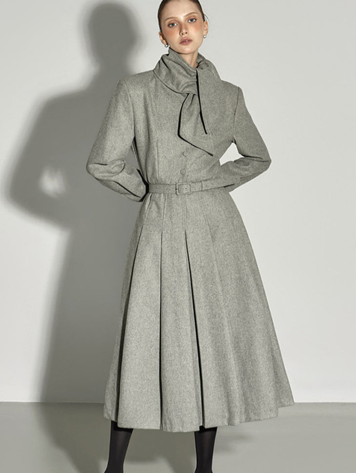 D5166 ベルト付きウールドレス