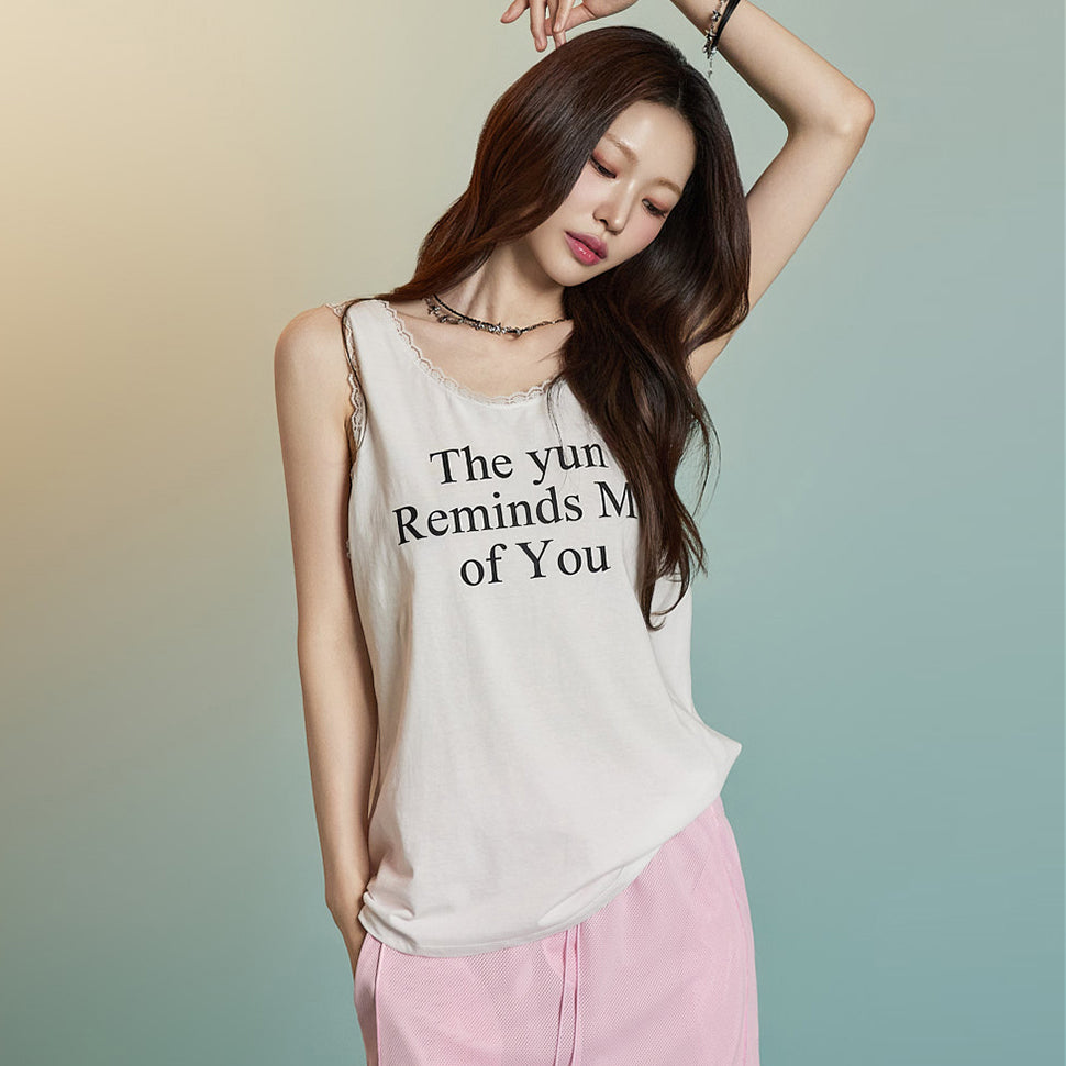 E3894 Lettering Sleeveless Top