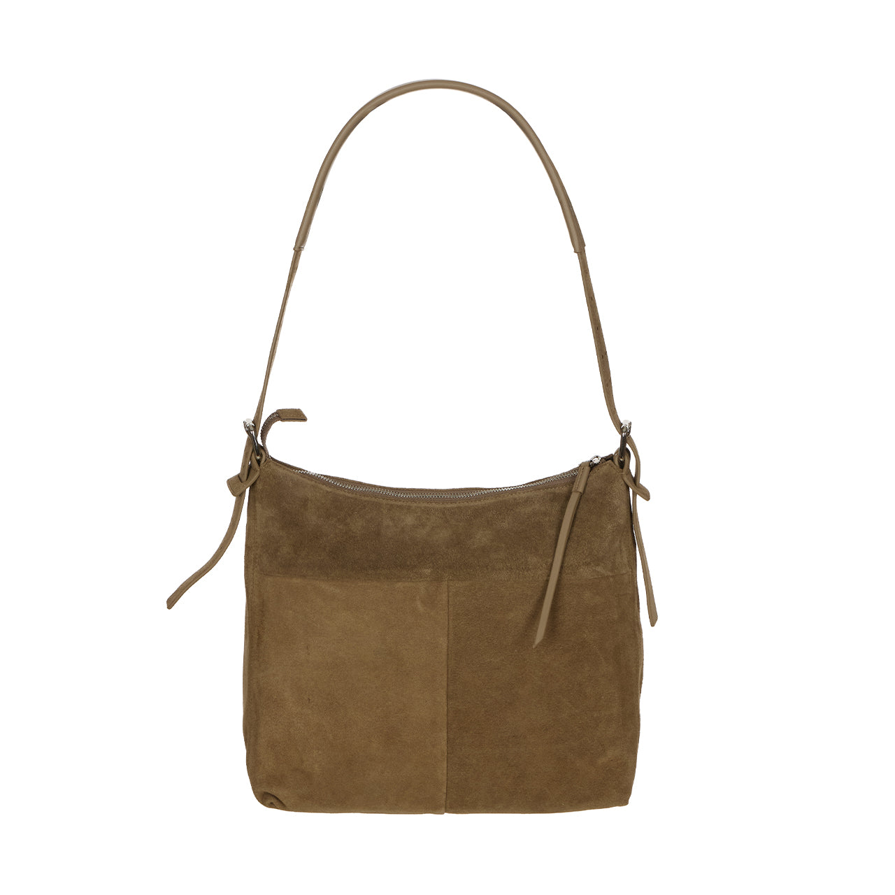 A-1758 Suede Belted Shoulder Bag