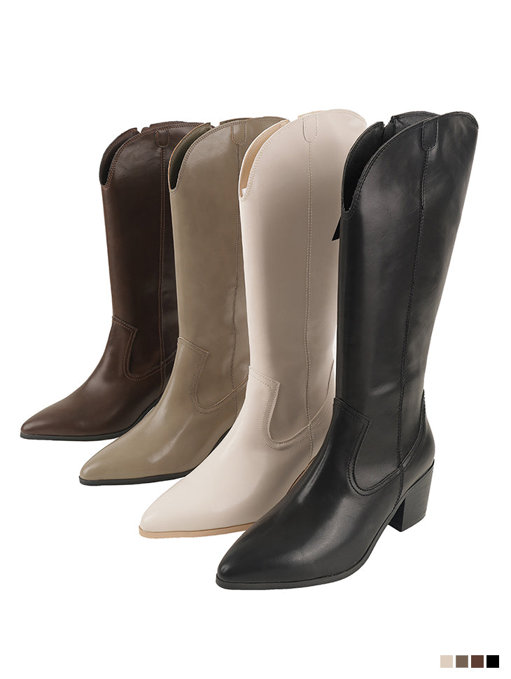 AR-2825 Western Middle Heeled Long Boots