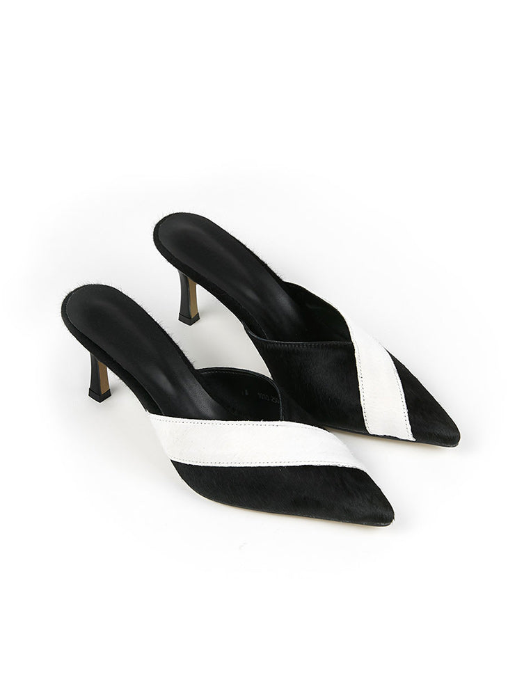 AR-2884 Calfskin Stiletto Heeled Mule