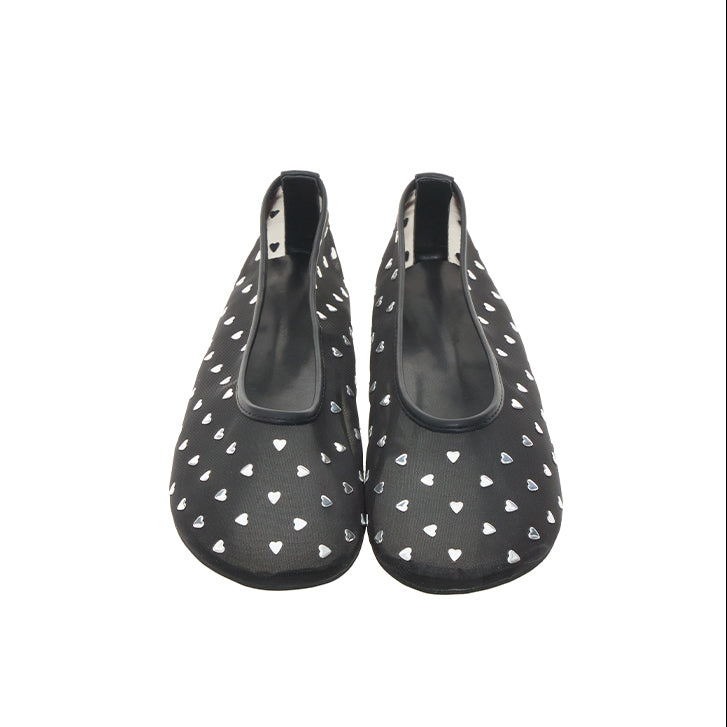 AR-3552 Studded Mesh Flat Shoes
