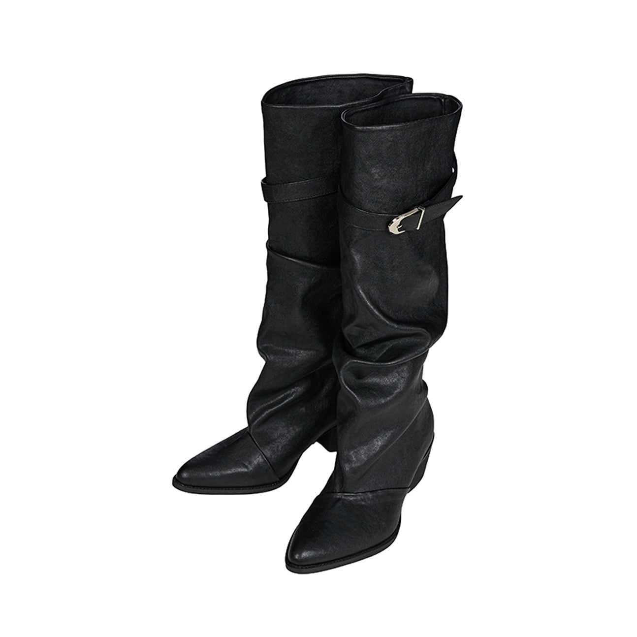 AR-3619 Shirred Buckle Western Boots