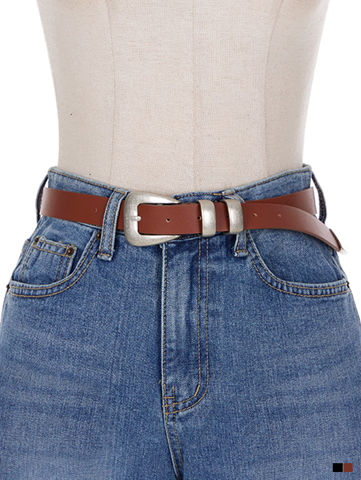 AT-473 Silver Buckle Belt