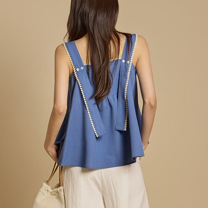 B3081 方领荷叶边衬衫