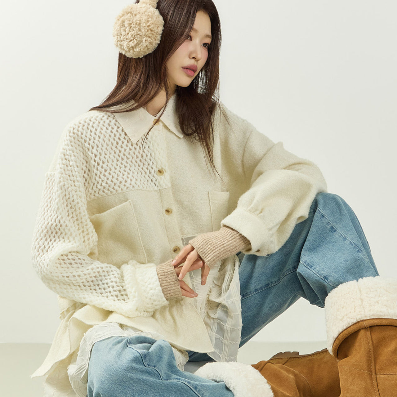 J3058 Denim Fleece Jacket