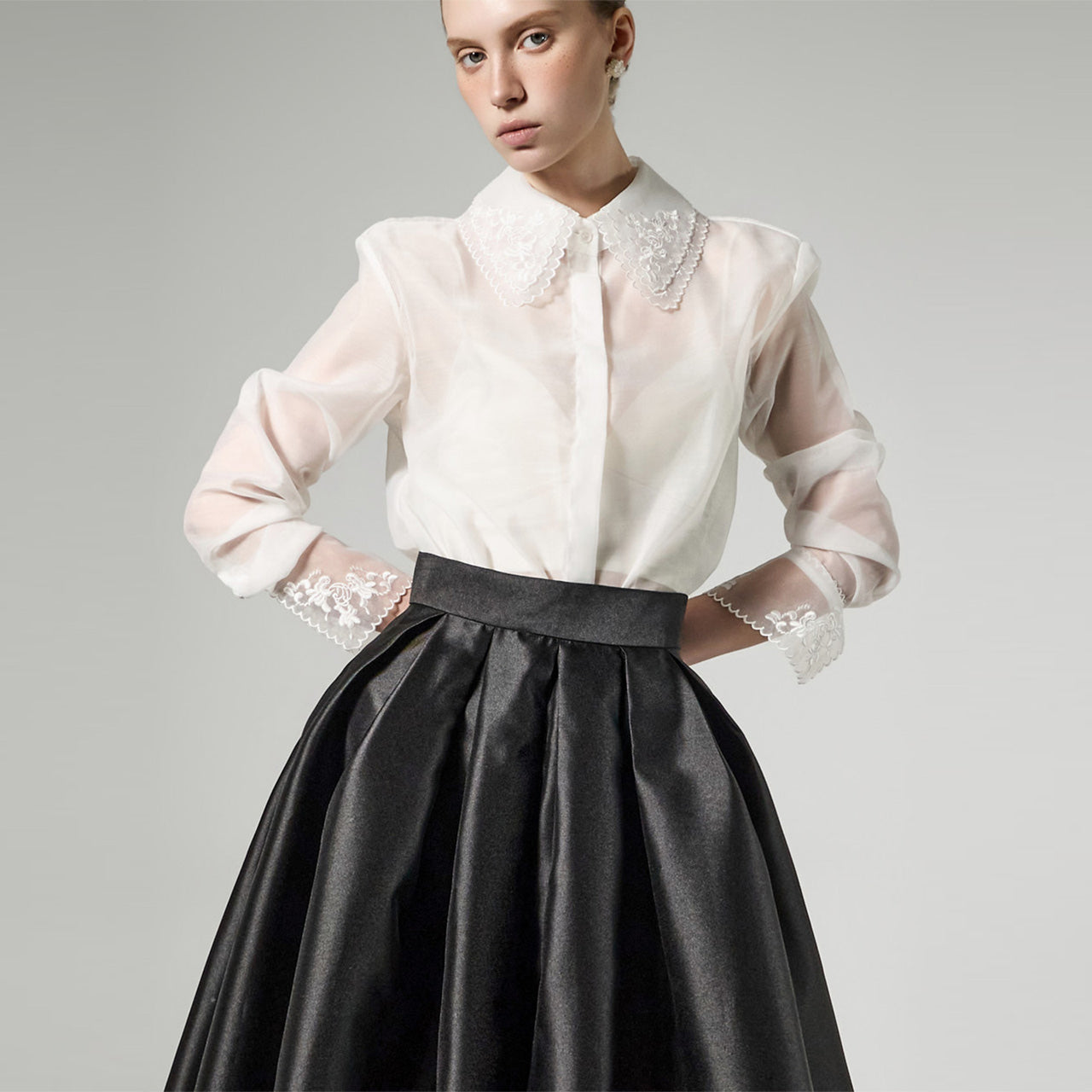 B3168 Double Collar Blouse