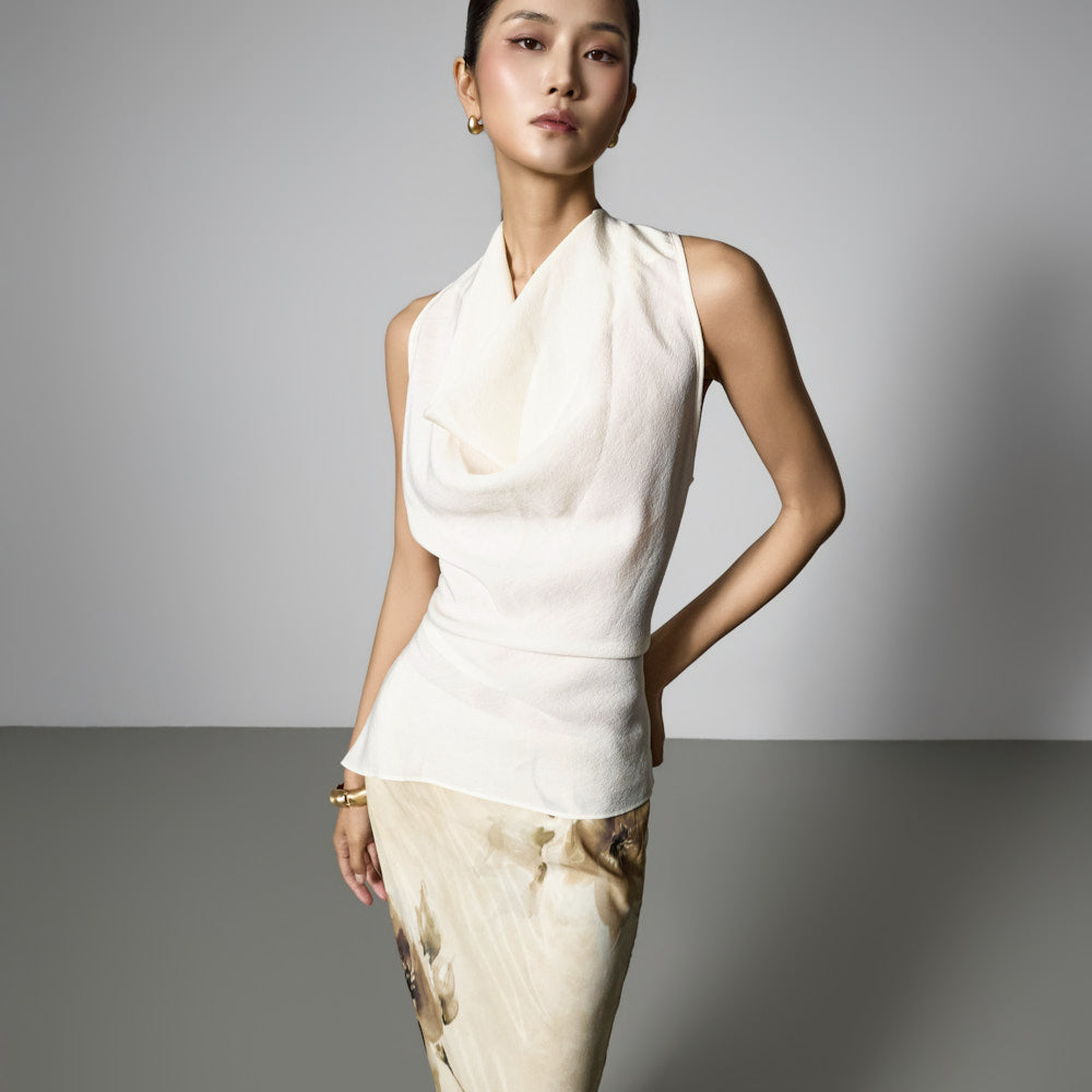 B3214 Strap Drap Blouse