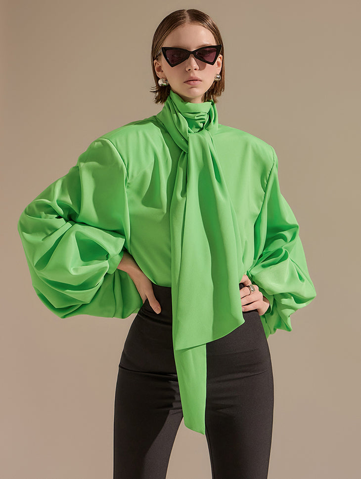 B9147 Blouse with  Scarf