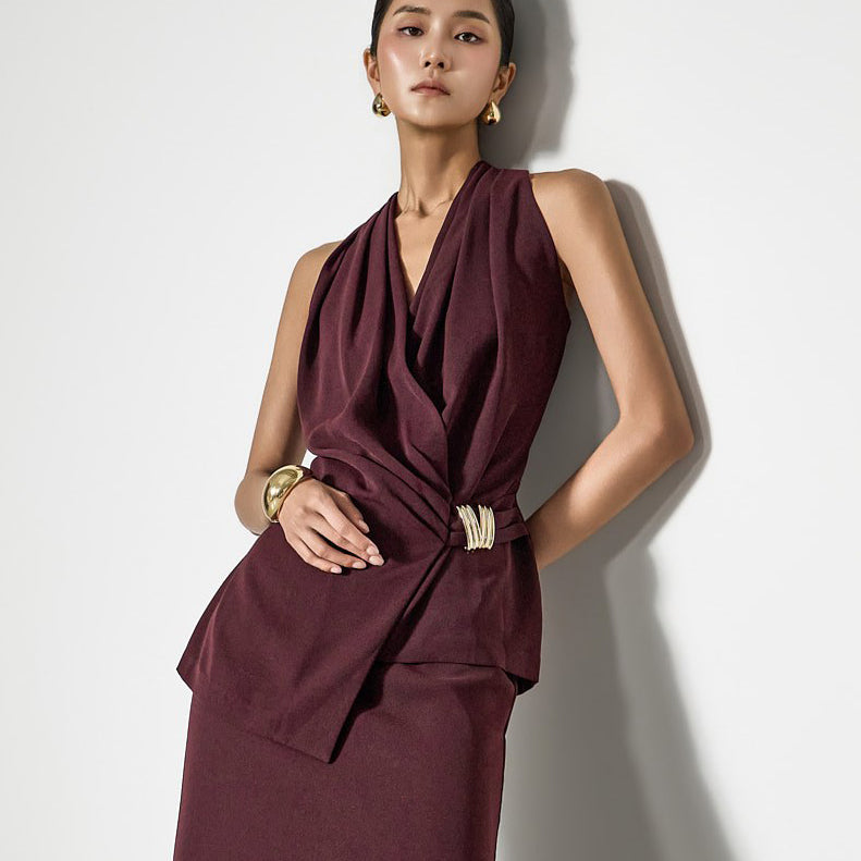 B9219 Drape Wrap Blouse