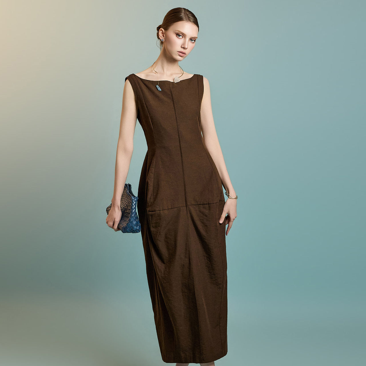 D5289 バルーンノースリーブドレス