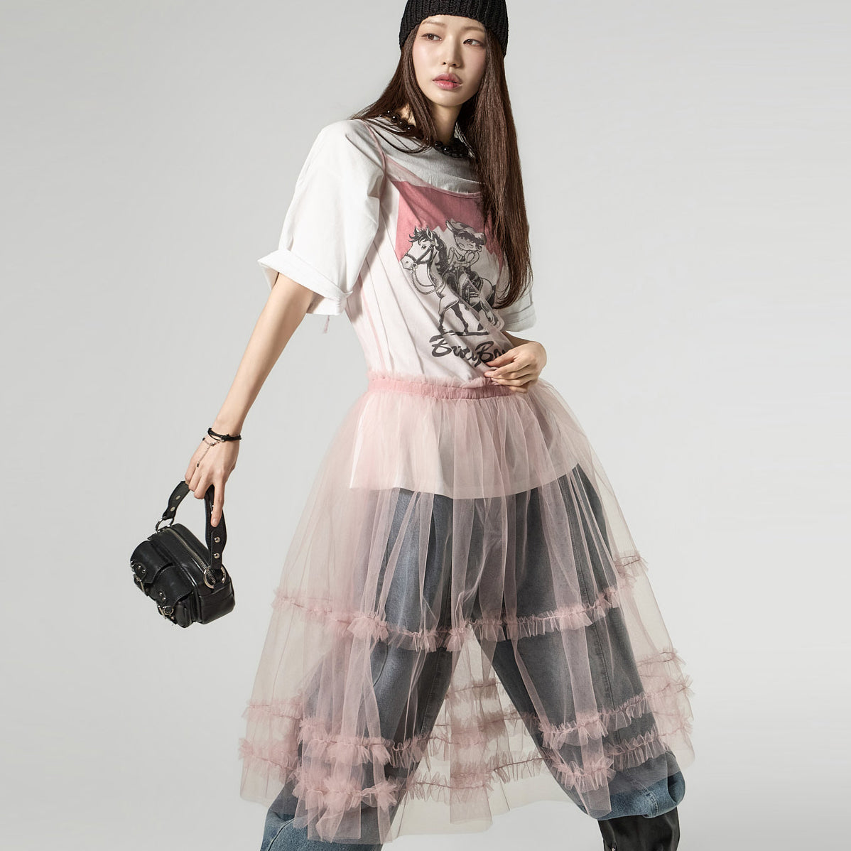 D5464 Tulle Frill Dress