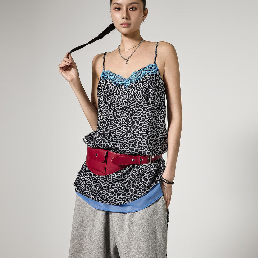 D5468 レオパード スリップドレス