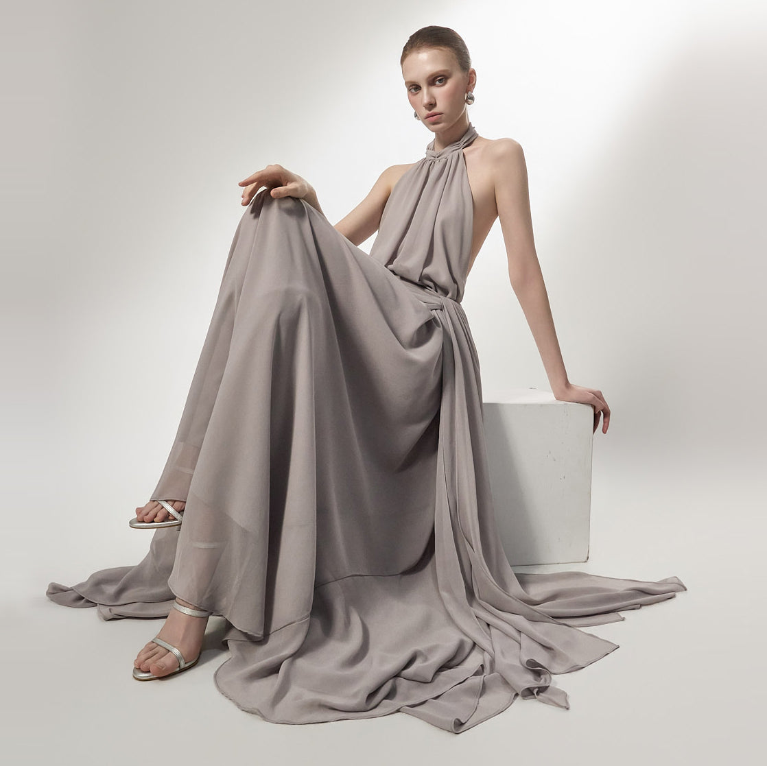 D5477 Halter Neck Dress