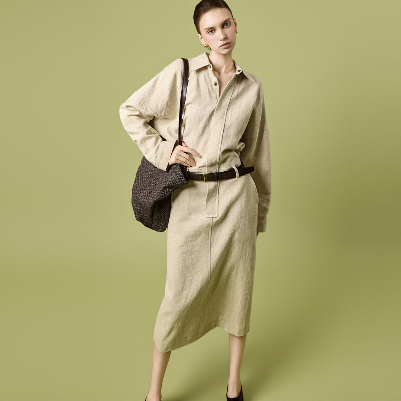 D5553 Linen Shirts Dress