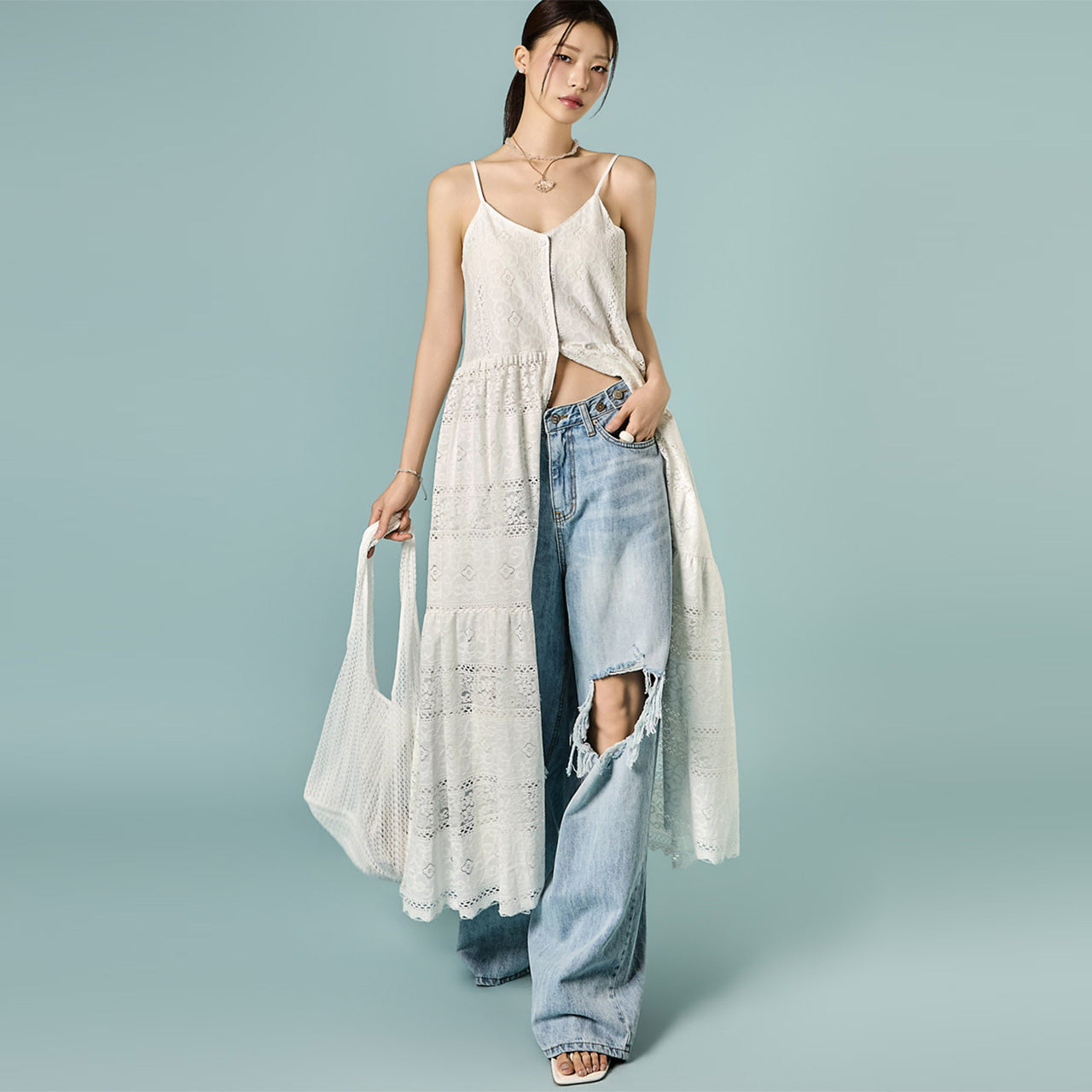 D5626 グレタ レース ドレス